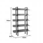 Βιβλιοθήκη Boderta pakoworld σε sonoma-μαύρη απόχρωση 120x30x190εκ c514688