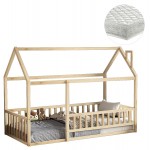 ΚΡΕΒΑΤΙ ΠΑΙΔΙΚΟ ΜΕ ΣΤΡΩΜΑ HOUSER HM21315 ΞΥΛΟ ΠΕΥΚΟΥ ΣΕ ΦΥΣΙΚΟ--ΣΤΡΩΜΑ 90x190εκ c514708