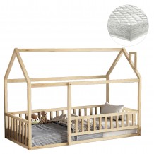 ΚΡΕΒΑΤΙ ΠΑΙΔΙΚΟ ΜΕ ΣΤΡΩΜΑ HOUSER HM21315 ΞΥΛΟ ΠΕΥΚΟΥ ΣΕ ΦΥΣΙΚΟ--ΣΤΡΩΜΑ 90x190εκ c514708