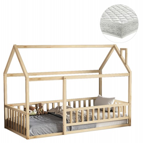 ΚΡΕΒΑΤΙ ΠΑΙΔΙΚΟ ΜΕ ΣΤΡΩΜΑ HOUSER HM21315 ΞΥΛΟ ΠΕΥΚΟΥ ΣΕ ΦΥΣΙΚΟ--ΣΤΡΩΜΑ 90x190εκ c514708