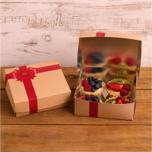 Κουτί ζαχαροπλαστικής-αρτοποιίας μεταλιζέ No 10 22x22x8cm τιμή ανά κιλό Σετ 10 c518598