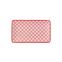 Πιατέλες ορθογώνιες πορσελάνης κόκκινες 27x16cm c51883