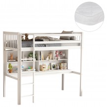 ΚΟΥΚΕΤΑ ΠΑΙΔΙΚΗ ΜΕ ΓΡΑΦΕΙΟ LIBRO HM21317 ΞΥΛΟ ΠΕΥΚΟΥ ΛΕΥΚΟ--ME ΣΤΡΩΜΑ 90x190εκ c526232