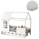 ΚΡΕΒΑΤΙ ΠΑΙΔΙΚΟ ΜΕ ΣΤΡΩΜΑ DOMER HM21319 ΞΥΛΟ ΠΕΥΚΟΥ ΣΕ ΛΕΥΚΟ--ΣΤΡΩΜΑ 90x190εκ c526233