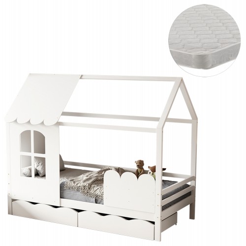 ΚΡΕΒΑΤΙ ΠΑΙΔΙΚΟ ΜΕ ΣΤΡΩΜΑ DOMER HM21319 ΞΥΛΟ ΠΕΥΚΟΥ ΣΕ ΛΕΥΚΟ--ΣΤΡΩΜΑ 90x190εκ c526233