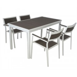 Τραπέζι αλουμίνιο και polywood 140*80 44ag