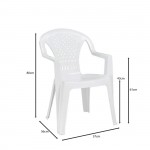 Fino Πολυθρόνα Τραπεζαρίας Κήπου Βεράντας PP Άσπρο Στοιβαζόμενη c530063