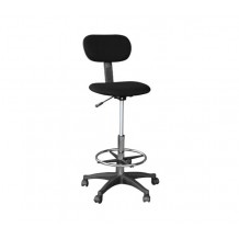 Σκαμπό Reception Ταμείου με Πλάτη Ύφασμα Μαύρο Ρύθμιση Ύψους Περιστρεφόμενο c530077