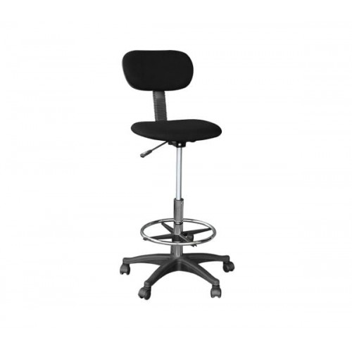 Σκαμπό Reception Ταμείου με Πλάτη Ύφασμα Μαύρο Ρύθμιση Ύψους Περιστρεφόμενο c530077