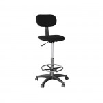 Σκαμπό Reception Ταμείου με Πλάτη Ύφασμα Μαύρο Ρύθμιση Ύψους Περιστρεφόμενο c530077