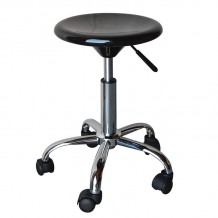 GLORY Σκαμπό Βάση Χρώμιο ABS Μαύρο Ρυθμιζόμενο Ύψος Περιστρεφόμενο Τροχήλατο c530102