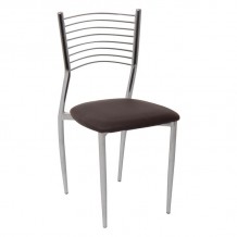 Anette Καρέκλα Μέταλλο Χρώμιο PVC Σκούρο Καφέ set 6τεμ c530136
