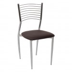 Anette Καρέκλα Μέταλλο Χρώμιο PVC Σκούρο Καφέ set 6τεμ c530136