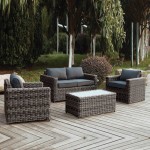 Sedona Set Σαλόνι Κήπου ALU 2Θέσιος 2 Πολυθρόνες Τραπέζι Wicker Grey Brown Μαξ Ανθρακί c530148