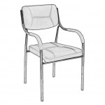 Alpha Πολυθρόνα Γραφείου Επισκέπτη Χρώμιο Pu Μαύρο c530149