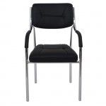 Alpha Πολυθρόνα Γραφείου Επισκέπτη Χρώμιο Pu Μαύρο c530149
