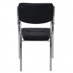 Alpha Πολυθρόνα Γραφείου Επισκέπτη Χρώμιο Pu Μαύρο c530149