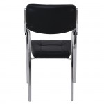 Alpha Πολυθρόνα Γραφείου Επισκέπτη Χρώμιο Pu Μαύρο c530149