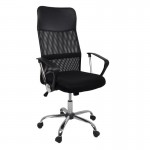 Πολυθρόνα Γραφείου Διευθυντή Βάση Χρώμιο Pu Μαύρο Mesh Μαύρο c530154