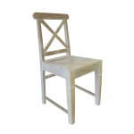 Casa KIKA Καρέκλα Dining Ξύλo Mango Antique Άσπρο c530157