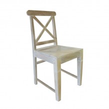 Casa KIKA Καρέκλα Dining Ξύλo Mango Antique Άσπρο c530157