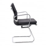 Πολυθρόνα Γραφείου Επισκέπτη Μέταλλο Χρώμιο PU Μαύρο c530163
