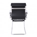 Πολυθρόνα Γραφείου Επισκέπτη Μέταλλο Χρώμιο PU Μαύρο c530163