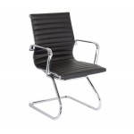 Πολυθρόνα Επισκέπτη Μέταλλο Χρώμιο PU Μαύρο set 2 τεμ c530165