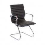 Πολυθρόνα Επισκέπτη Μέταλλο Χρώμιο PU Μαύρο set 2 τεμ c530165