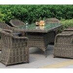 Onia Πολυθρόνα Τραπεζαρίας Κήπου ALU Wicker Φ5mm Grey Brown Μαξιλάρι Ανθρακί c530169