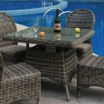 Onia Τραπέζι Dining Κήπου Βεράντας ALU Φ5mm Round Wicker Grey Brown c530171