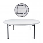 Soffio Τραπέζι Συνεδρίου Catering Πτυσσόμενο Μέταλλο Βαφή Γκρι HDPE Άσπρο 55mm c530193