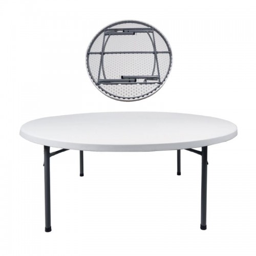 Soffio Τραπέζι Συνεδρίου Catering Πτυσσόμενο Μέταλλο Βαφή Γκρι HDPE Άσπρο 55mm c530193