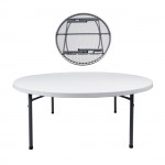 Soffio Τραπέζι Συνεδρίου Catering Πτυσσόμενο Μέταλλο Βαφή Γκρι HDPE Άσπρο 55mm c530193