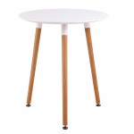 Legno Τραπέζι Πόδια Οξιά Φυσικό Επιφάνεια MDF Άσπρο c530228