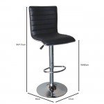 ALLO Σκαμπό BAR με Πλάτη Βάση Χρώμιο PU Μαύρο Ρύθμιση Ύψους Περιστρεφόμενο c530236