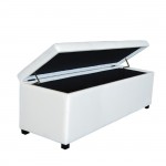 Nice Σκαμπό Αποθηκευτικό Ταμπουρέ PU Εκρού c530241