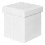 Σκαμπό OREO Αποθηκευτικό Βοηθητικό PU Άσπρο 38x38cm c530244