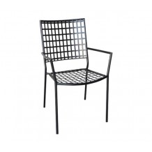 Castle Πολυθρόνα Μέταλλο Mesh Βαφή Μαύρο Στοιβαζόμενη c530257