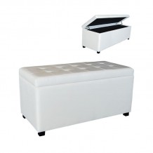 Nice Σκαμπό με Αποθηκευτικό Χώρο Ταμπουρέ PU Εκρού c530286