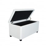 Nice Σκαμπό με Αποθηκευτικό Χώρο Ταμπουρέ PU Εκρού c530286