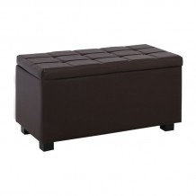 Nice Σκαμπο με Αποθηκευτικό Χώρο Ταμπουρέ PU Σκούρο Καφέ c530287