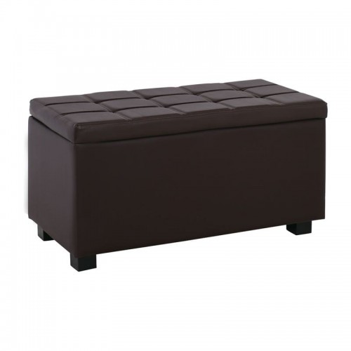 Nice Σκαμπο με Αποθηκευτικό Χώρο Ταμπουρέ PU Σκούρο Καφέ c530287