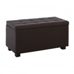Nice Σκαμπο με Αποθηκευτικό Χώρο Ταμπουρέ PU Σκούρο Καφέ c530287
