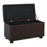 Nice Σκαμπο με Αποθηκευτικό Χώρο Ταμπουρέ PU Σκούρο Καφέ c530287
