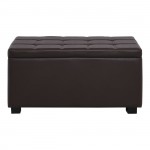 Nice Σκαμπο με Αποθηκευτικό Χώρο Ταμπουρέ PU Σκούρο Καφέ c530287