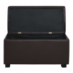 Nice Σκαμπο με Αποθηκευτικό Χώρο Ταμπουρέ PU Σκούρο Καφέ c530287