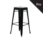 Intra Σκαμπό Bar Pro Στοιβαζόμενο Μέταλλο Βαφή Μαύρο c530288