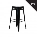 Intra Σκαμπό Bar Pro Στοιβαζόμενο Μέταλλο Βαφή Μαύρο c530288