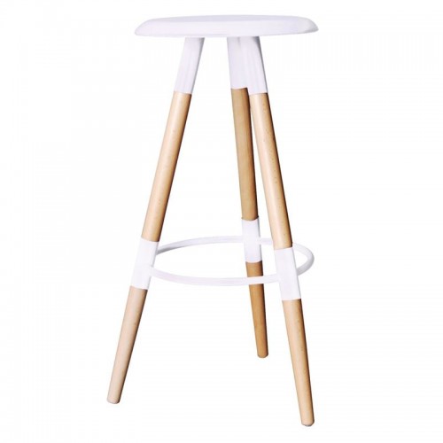 Legno Σκαμπό BAR Ξύλο Φυσικό PP Άσπρο c530299